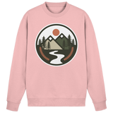Baby pink Arvenzo Open Ground sweatshirt shown from the front with a simple, classic design and soft fabric.