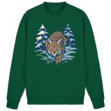 Arvenzo Snow Lynx sweatshirt in bottle green, front view showing casual design and comfortable fit.