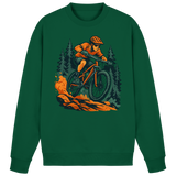 Arvenzo Dirt Rush sweatshirt in bottle green, front view showing classic crewneck design and comfortable fit.
