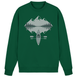 Arvenzo Mirror Lake Sweatshirt in bottle green, front view showing a simple crewneck design and soft fabric texture.