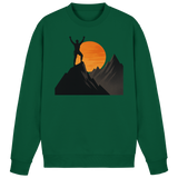 Arvenzo Bold Ascent sweatshirt in bottle green, front view showing classic crewneck design and comfortable fit.