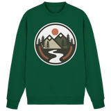 Arvenzo Open Ground sweatshirt in bottle green, front view showing a classic crewneck design and soft fabric texture.