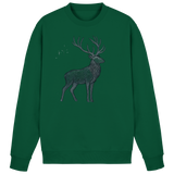 Bottle green Arvenzo Mist Crown sweatshirt shown from the front, featuring a classic crewneck design and soft fabric.
