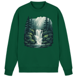 Bottle green Fall Creek sweatshirt by Arvenzo, front view showing classic crewneck design and soft fabric texture.