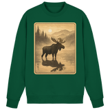 Arvenzo Calm Shore sweatshirt in bottle green, front view showcasing a cozy, casual sweatshirt with a simple design.