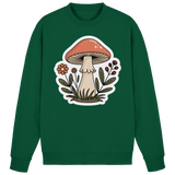 Bottle green Still Roots sweatshirt by Arvenzo featuring a classic crew neck and relaxed fit, front view with smooth fabric.