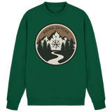 Arvenzo Trail Crest sweatshirt in bottle green, front view showing a casual, comfortable sweatshirt with a simple design.