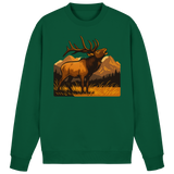 Bottle green Arvenzo Elk Meadow sweatshirt with a simple crewneck design, front view showing the soft fabric and classic fit.