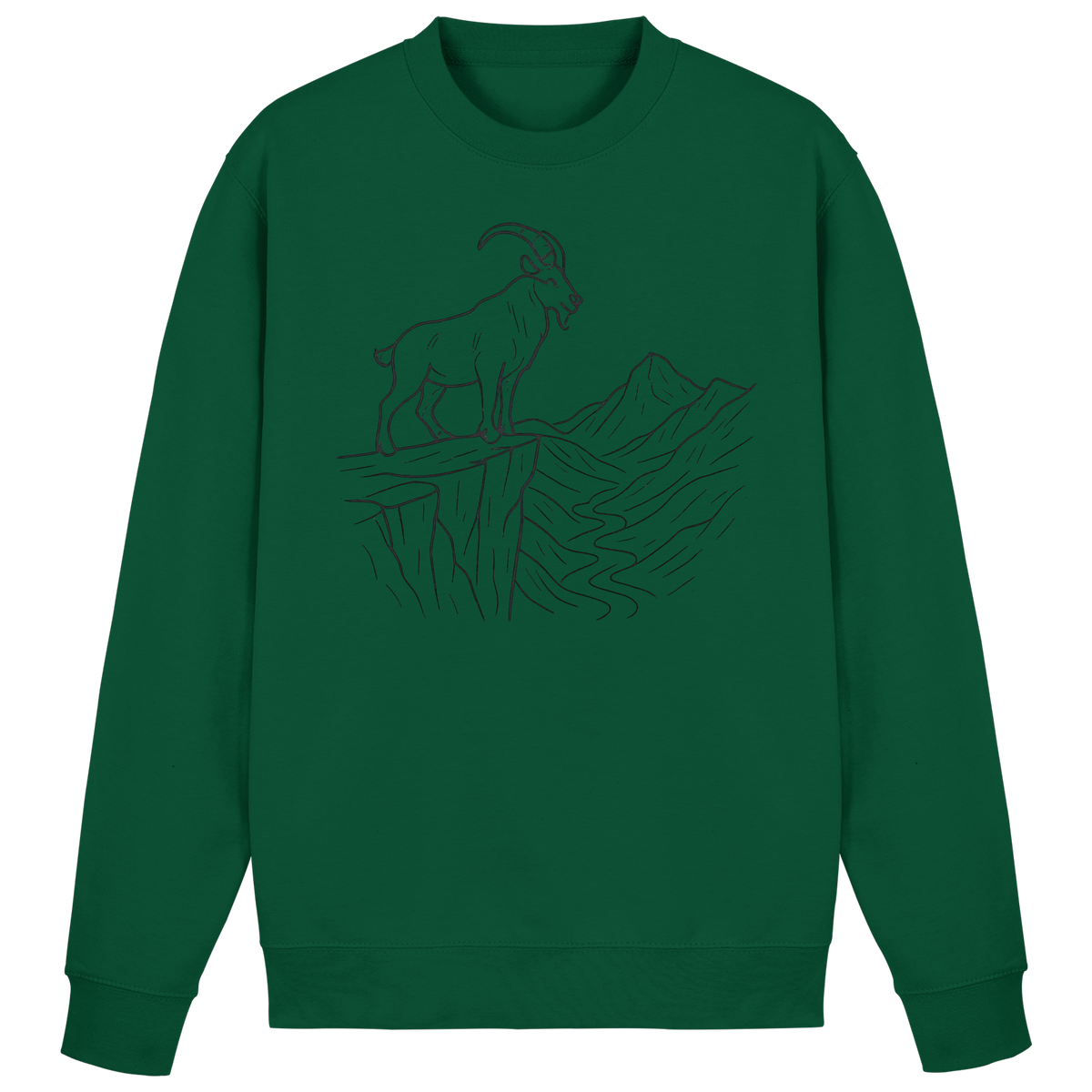 Arvenzo Cliff Edge sweatshirt in bottle green, front view showing a casual, comfortable sweatshirt with a simple design.