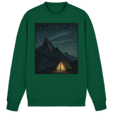Arvenzo North Light Sweatshirt in bottle green, front view showing classic crewneck design and soft fabric texture.