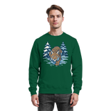 Arvenzo Snow Lynx sweatshirt in bottle green, front view showing the casual sweatshirt with a simple design and comfortable fit.