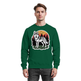 Arvenzo Lone Dusk sweatshirt in bottle green, front view showing a simple, stylish crewneck design.