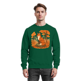 Arvenzo Ember Trail sweatshirt in bottle green, front view showing classic crewneck design and soft cotton fabric.