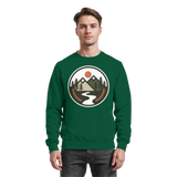 Arvenzo Open Ground sweatshirt in bottle green, front view showing classic crewneck design and soft fabric texture.