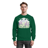 Arvenzo Alpine Bloom sweatshirt in bottle green, front view showing the cozy, casual sweatshirt with a simple design.