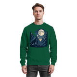 Arvenzo Silver Howl sweatshirt in bottle green, front view showing classic crewneck design and graphic print.