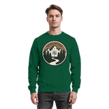 Arvenzo Trail Crest Sweatshirt in bottle green, front view showing classic crewneck design and soft fabric texture.