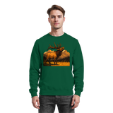 Arvenzo Elk Meadow sweatshirt in bottle green, front view showing classic design and comfortable fit.