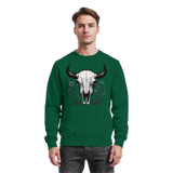 Bottle green Arvenzo Bison Skull sweatshirt showing a front view with a classic design and comfortable fit.