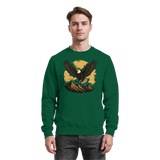 Arvenzo Iron Wing sweatshirt in bottle green showing the front view with a simple design and crew neckline.
