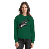 Arvenzo Swift Dive sweatshirt in bottle green, front view showing classic crew neck and soft fabric texture.
