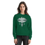 Arvenzo Mirror Lake Sweatshirt in bottle green, front view showing classic crew neck and soft fabric texture.