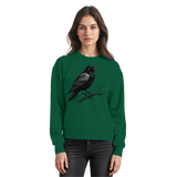 Arvenzo dark raven sweatshirt in bottle green, front view showing crew neck and casual fit.