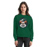 Arvenzo star map sweatshirt in bottle green, featuring a celestial star pattern on the front, casual and stylish apparel.