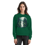 Arvenzo Fall Creek sweatshirt in bottle green, front view showing classic crewneck design and soft fabric texture.