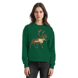 Arvenzo Tundra Walk sweatshirt in bottle green, front view showing crew neck and casual fit, made of soft sweatshirt fabric.