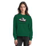 Arvenzo Summit Point sweatshirt in bottle green, front view showing classic crewneck design and soft fabric texture.