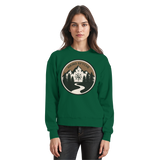 Arvenzo Trail Crest sweatshirt in bottle green with a front design, casual fit, made from soft fabric for comfortable wear.