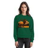 Arvenzo Elk Meadow sweatshirt in bottle green, front view showing a comfortable casual sweatshirt for men or women.