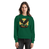 Bottle green Arvenzo Iron Wing sweatshirt shown from the front, featuring a classic crewneck design and minimalist style.