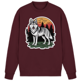 Arvenzo Lone Dusk sweatshirt in burgundy, front view showing a casual, crewneck sweatshirt with a relaxed fit.