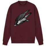 Arvenzo Swift Dive sweatshirt in burgundy, front view showing a classic crew neck and soft cotton fabric.