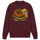 Arvenzo Trail Rest sweatshirt in burgundy, front view showing a cozy, casual sweatshirt with a simple design and soft fabric.