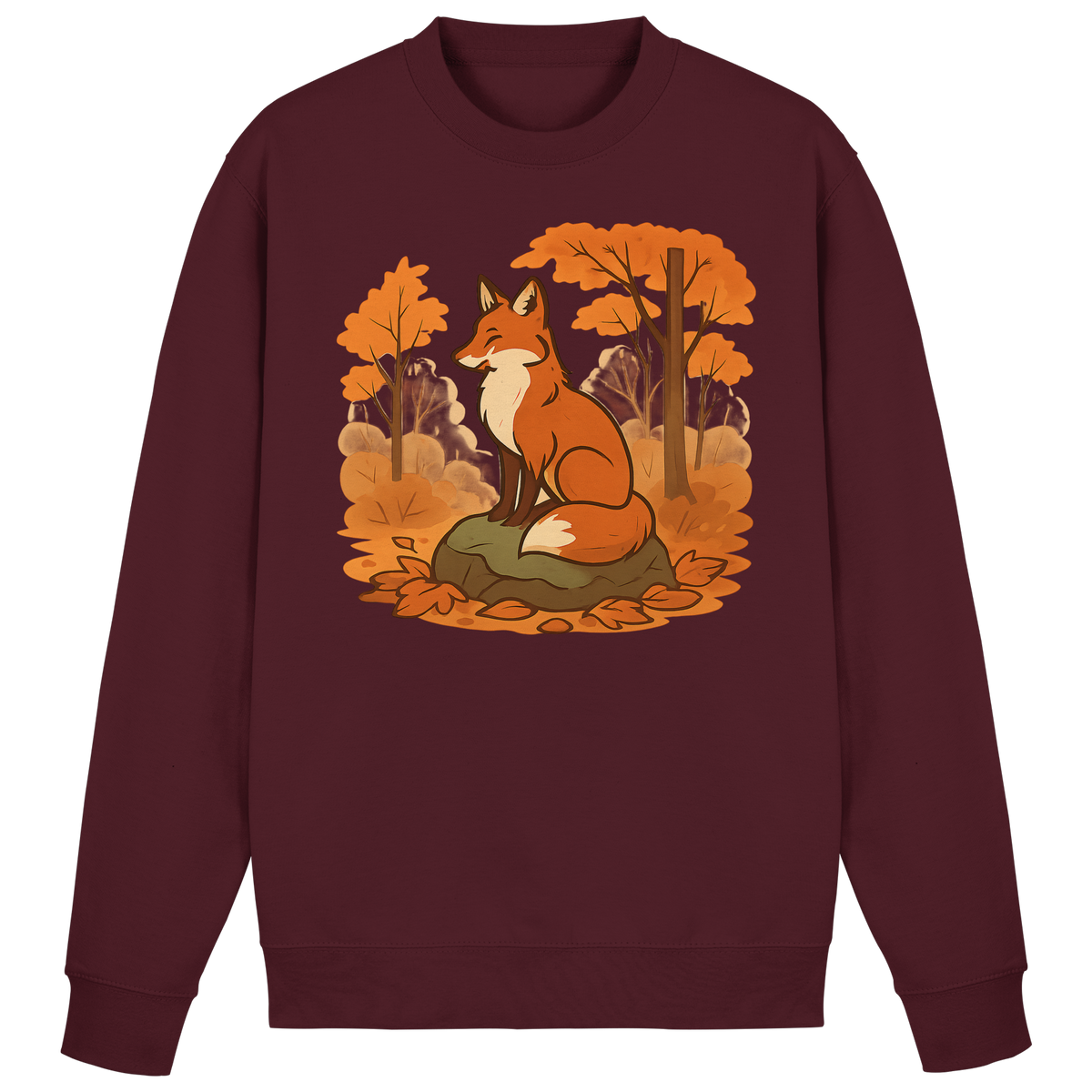 Arvenzo Ember Trail Sweatshirt in burgundy, front view showcasing a classic crewneck design and soft fabric.