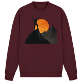 Arvenzo Bold Ascent sweatshirt in burgundy, front view showing classic crewneck design and soft fabric texture.