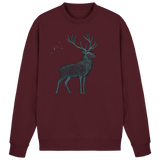Arvenzo Mist Crown burgundy sweatshirt with a front design, casual fit, and ribbed cuffs, displayed on a plain background.
