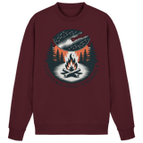 Arvenzo Star Map sweatshirt in burgundy showing front view with star constellation design on a cozy sweatshirt.