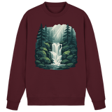 Front view of burgundy Arvenzo Fall Creek sweatshirt with a classic crewneck design and soft fabric.