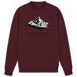 Arvenzo Summit Point sweatshirt in burgundy, front view showing a classic crewneck design and soft cotton fabric.