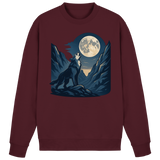 Silver Howl sweatshirt by Arvenzo, front view showing burgundy fabric, crew neck, and relaxed fit in a casual style.