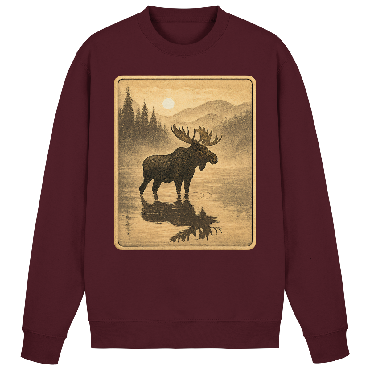 Arvenzo Calm Shore burgundy sweatshirt with a simple front design, perfect for casual wear.