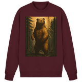 Front view of burgundy Arvenzo Deep Timber Sweatshirt with a classic crew neck and relaxed fit.
