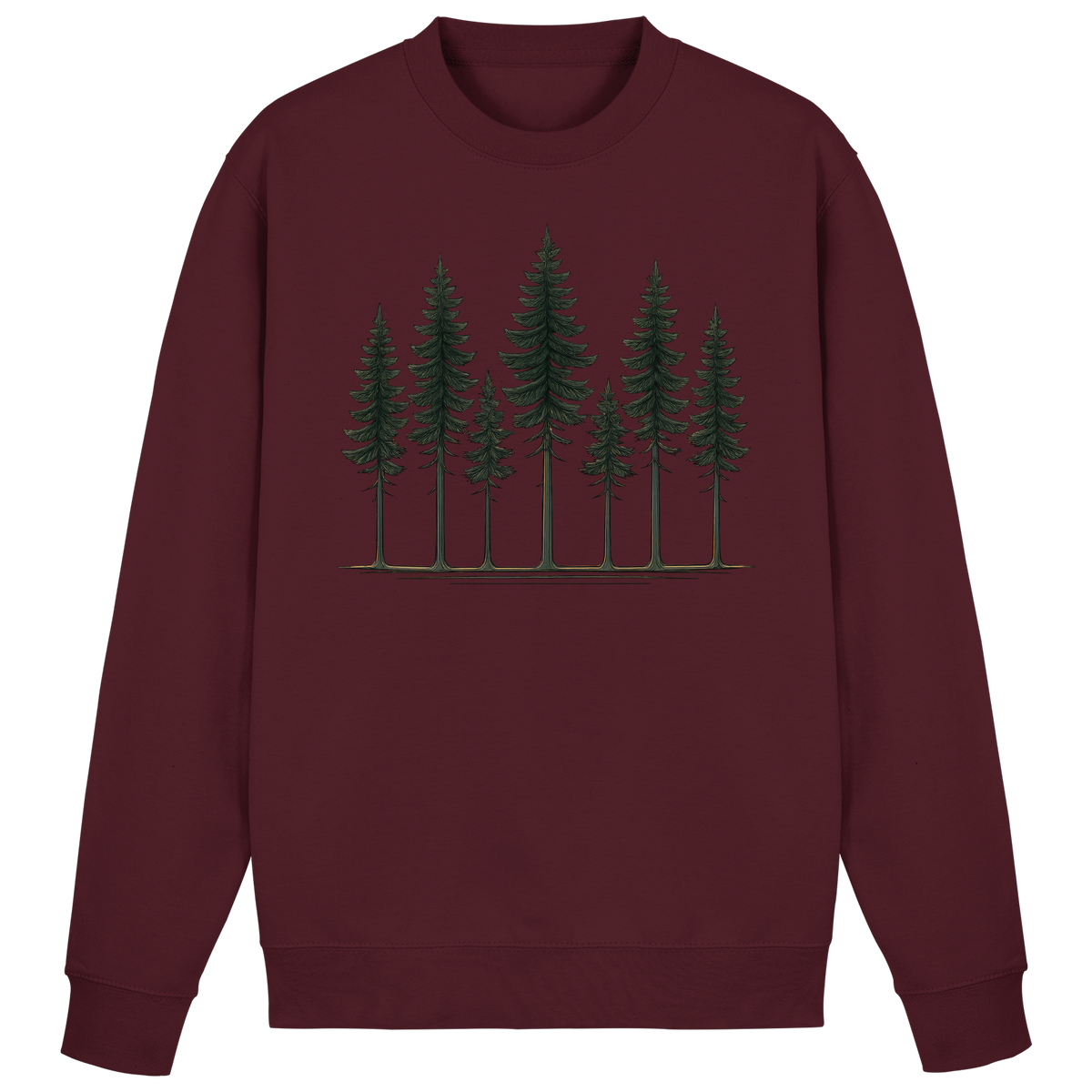 Arvenzo Pine Dusk Sweatshirt in burgundy with a front basic design, soft fabric, and comfortable fit.