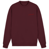 Arvenzo Pure Ground Sweatshirt in burgundy, front view showing a classic crewneck design and soft fabric material.
