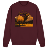 Arvenzo Elk Meadow Sweatshirt in burgundy, front view showing a classic crewneck design and soft fabric for casual wear.