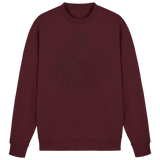 Arvenzo Cliff Edge Sweatshirt in burgundy, front view showing simple crewneck design and soft fabric texture.